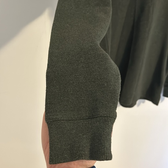 L.L. Bean Green Waffle Knit Sweater 100% Cotton Size S - Picture 4 of 7